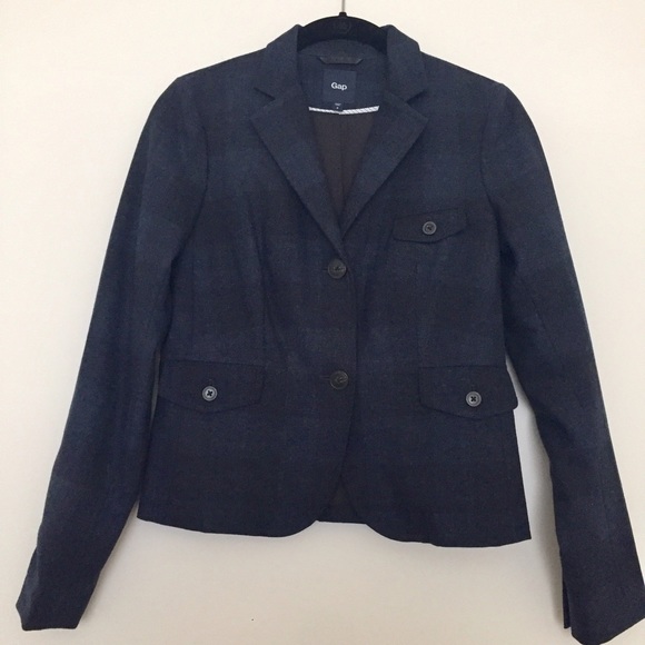 ✨HP✨ Gap Navy Plaid Blazer - Picture 2 of 4