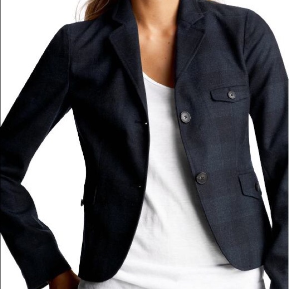 ✨HP✨ Gap Navy Plaid Blazer - Picture 4 of 4
