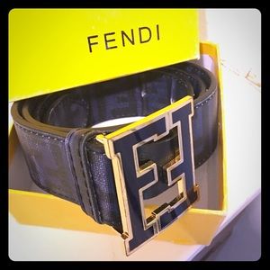 Midnight Blue Fendi belt