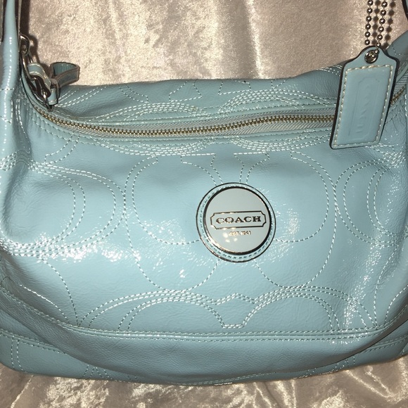 Coach Handbag light blue patent leather