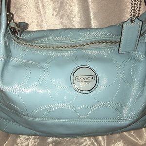 Coach Handbag light blue patent leather
