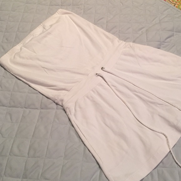 White swim coverup w/ a tie waist