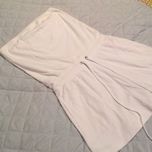 White swim coverup w/ a tie waist