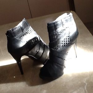 Women's open toe booties.