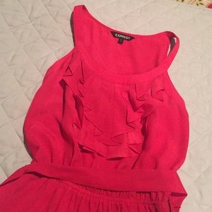 Express pink ruffle dress
