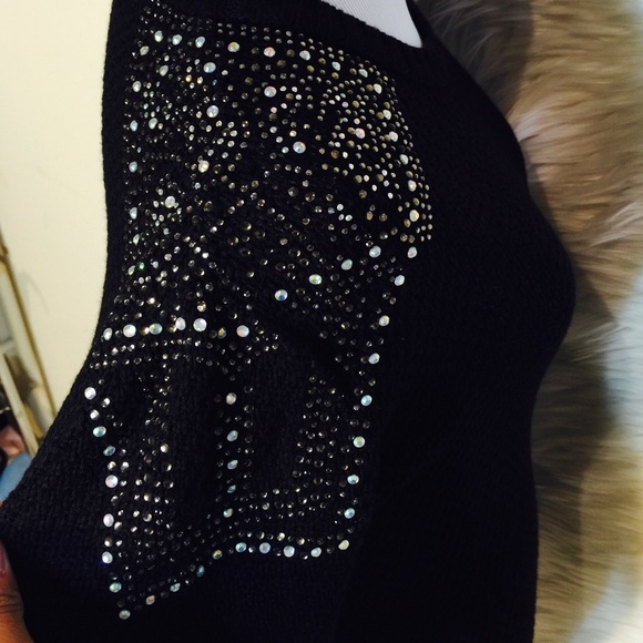 Topshop Black Embellished Shoulder Sweater - Picture 4 of 4