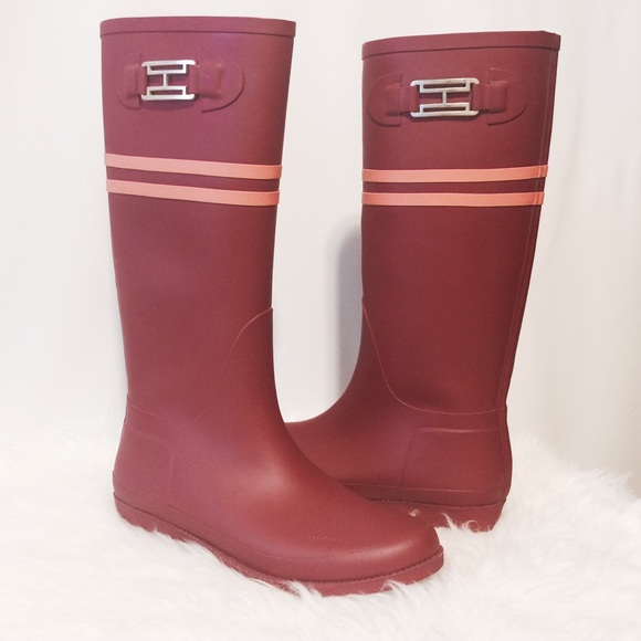 Tommy Hilfiger Shoes - Tommy Hilfiger Red & Orange Rain Boots