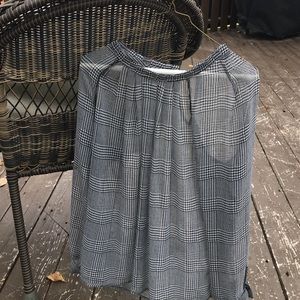 Black and white plaid blouse