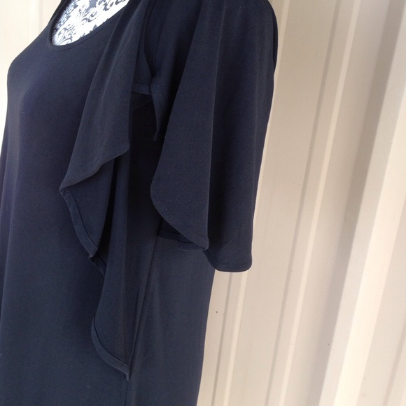 Black Michael Kors Ruffled Sleeve Midi Dress - Picture 3 of 4