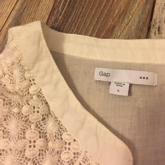 Lace button up cream blouse - Picture 3 of 3