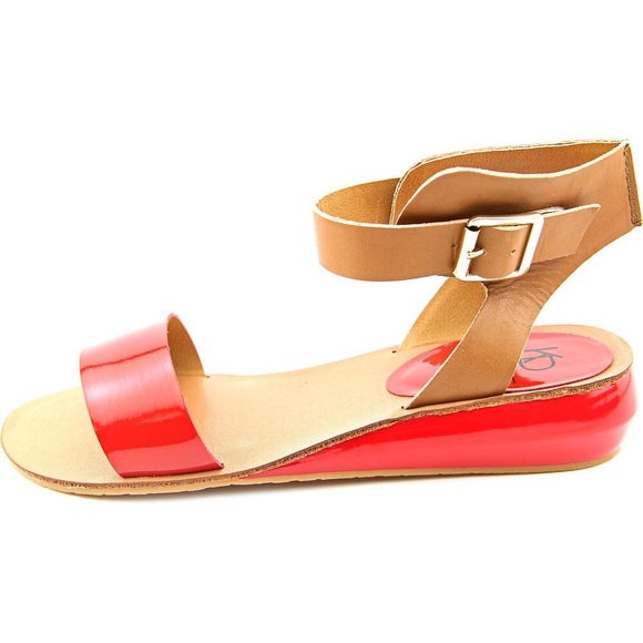 Kelsi Dagger Genna Open Toe Leather Wedge Sandal