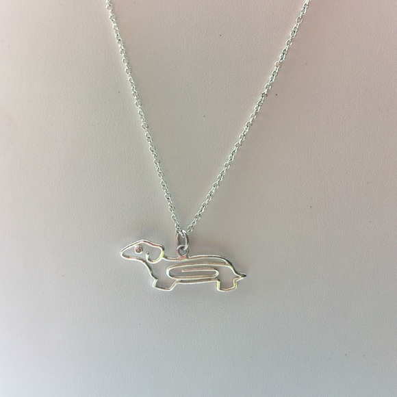 Silver puppy necklace