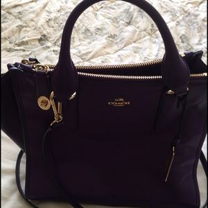 Coach Purple Leather Crosby Carryall Satchel