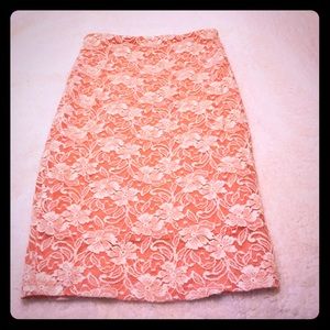 Lace pencil skirt.
