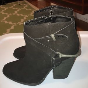 Black heeled booties -size 8
