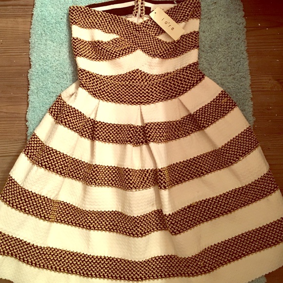 Black and white Christmas dress with gold sequins - Picture 1 of 1