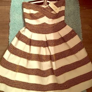 Black and white Christmas dress with gold sequins