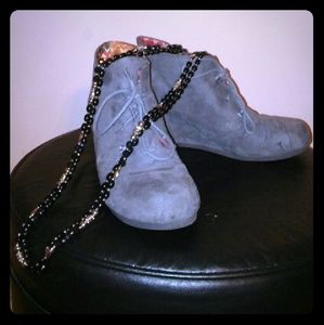 Grey Booties with Aztec print