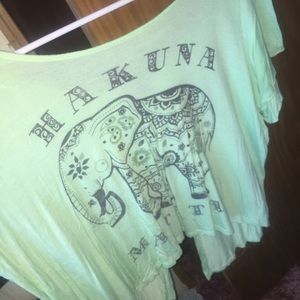 Green and black eye 21 crop top