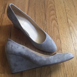 Jcrew suede wedge pump
