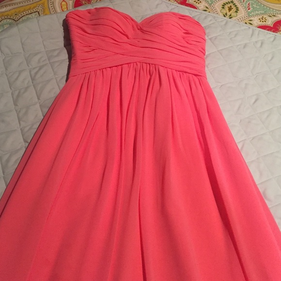 Bill Levkoff bubble gum pink bridesmaid dress - Picture 2 of 3