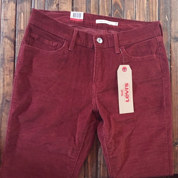 Levi's 710 Super Skinny Red Rust Corduroy 29