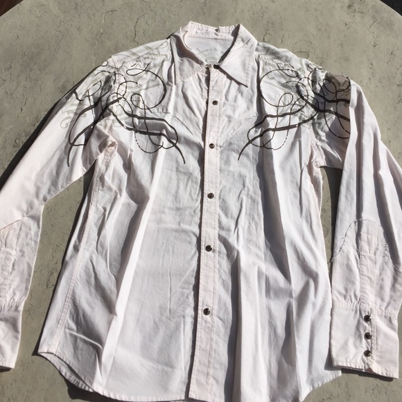 Inspieres White Graphic Button Up Shirt - Picture 1 of 3
