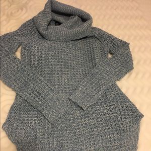 Blue high-low sweater