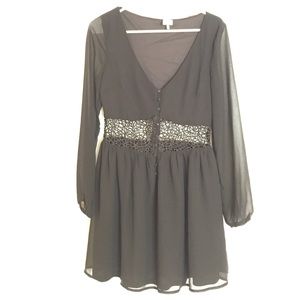 Black tobi dress with lace and sheer sleeves Black tobi dress with lace and sheer sleeves