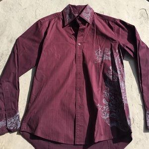 7 Diamonds Burgundy Button Up Shirt