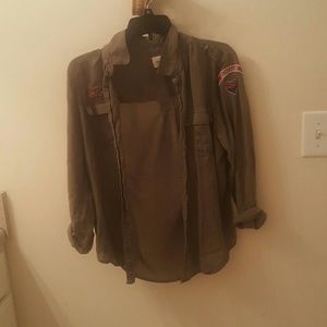 Camo Green Button Down Tunic (WORN ONCE)