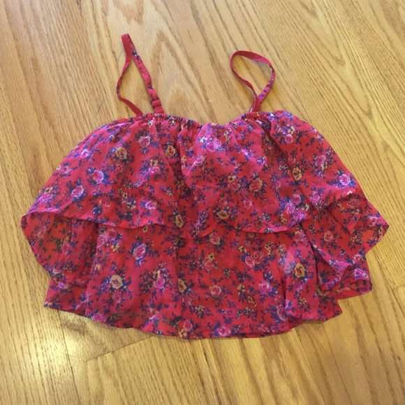 Flowy Flowered Blouse / Crop Top