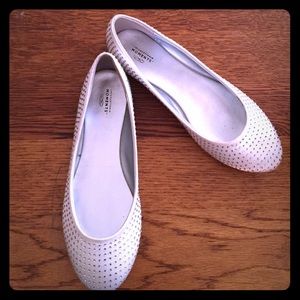 White studded flats