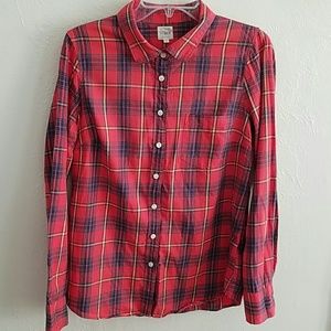 J. Crew Flannel Plaid Button-down Size M