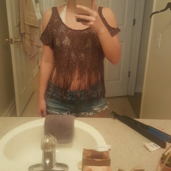 Boho Purple Crop Top (WORN ONCE)