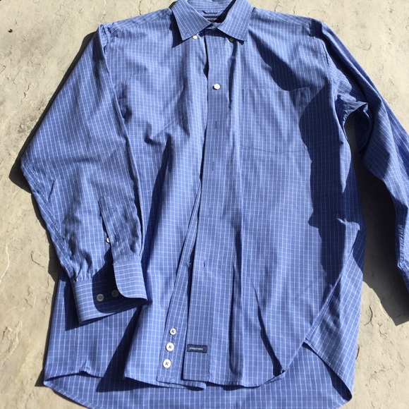 Structure Blue Check Button Down Dress Shirt - Picture 1 of 3
