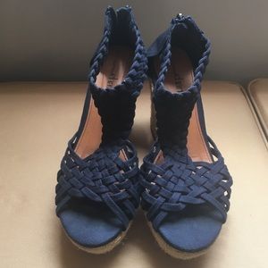 Navy Blue Wedge Heels