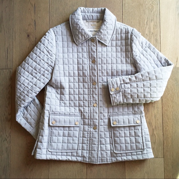 Calvin Klein Pale Blue Lightweight Quilted Coat
