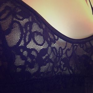 70% off Black mesh babydoll nighty with lace