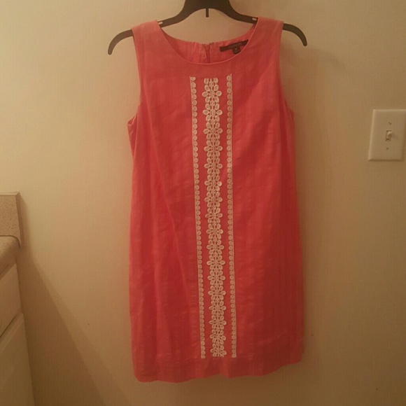 Classy Coral and Lace Dress