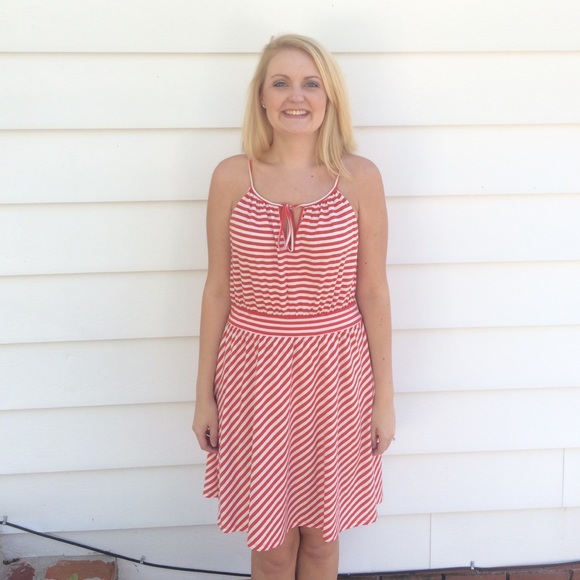 Nautical Sundress Red and White Stripe