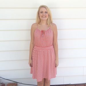 Nautical Sundress Red and White Stripe