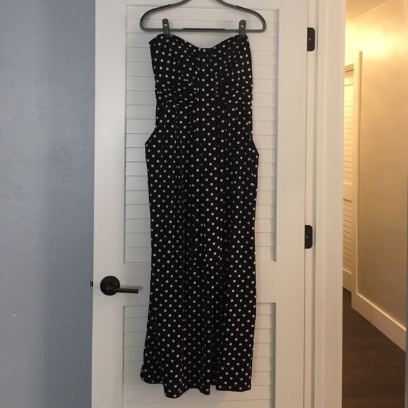 Black and white polka dot maxi dress