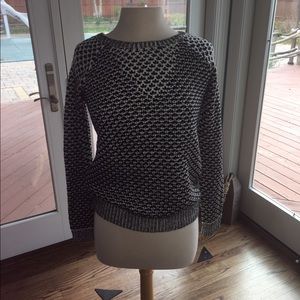 Black and white knit sweater