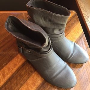 Gray ankle boots
