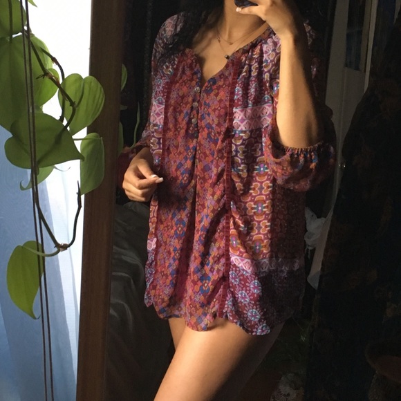 🚫🚫aold🚫🚫Roz & Ali bohemian blouse - Picture 2 of 4