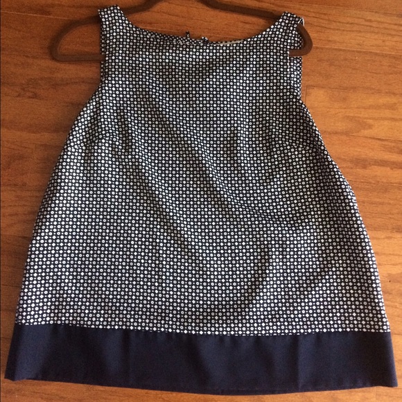 LOFT Sleeveless Navy/White Top