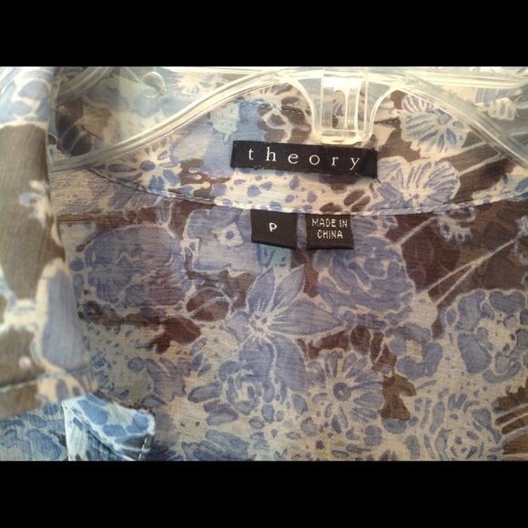 THEORY printed silk-gauze blouse - Picture 1 of 4