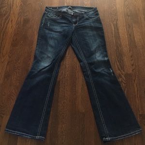 ReRock from Express bootcut jeans.