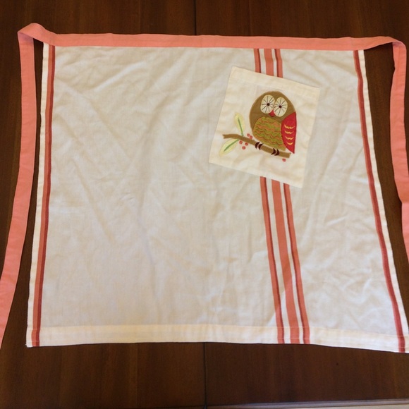 Pink Linen Anthropologie Owl Apron